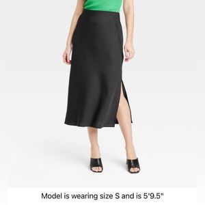 Midi A-Line Slip Skirt
